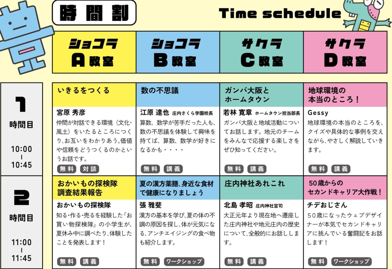 サマセミ時間割上