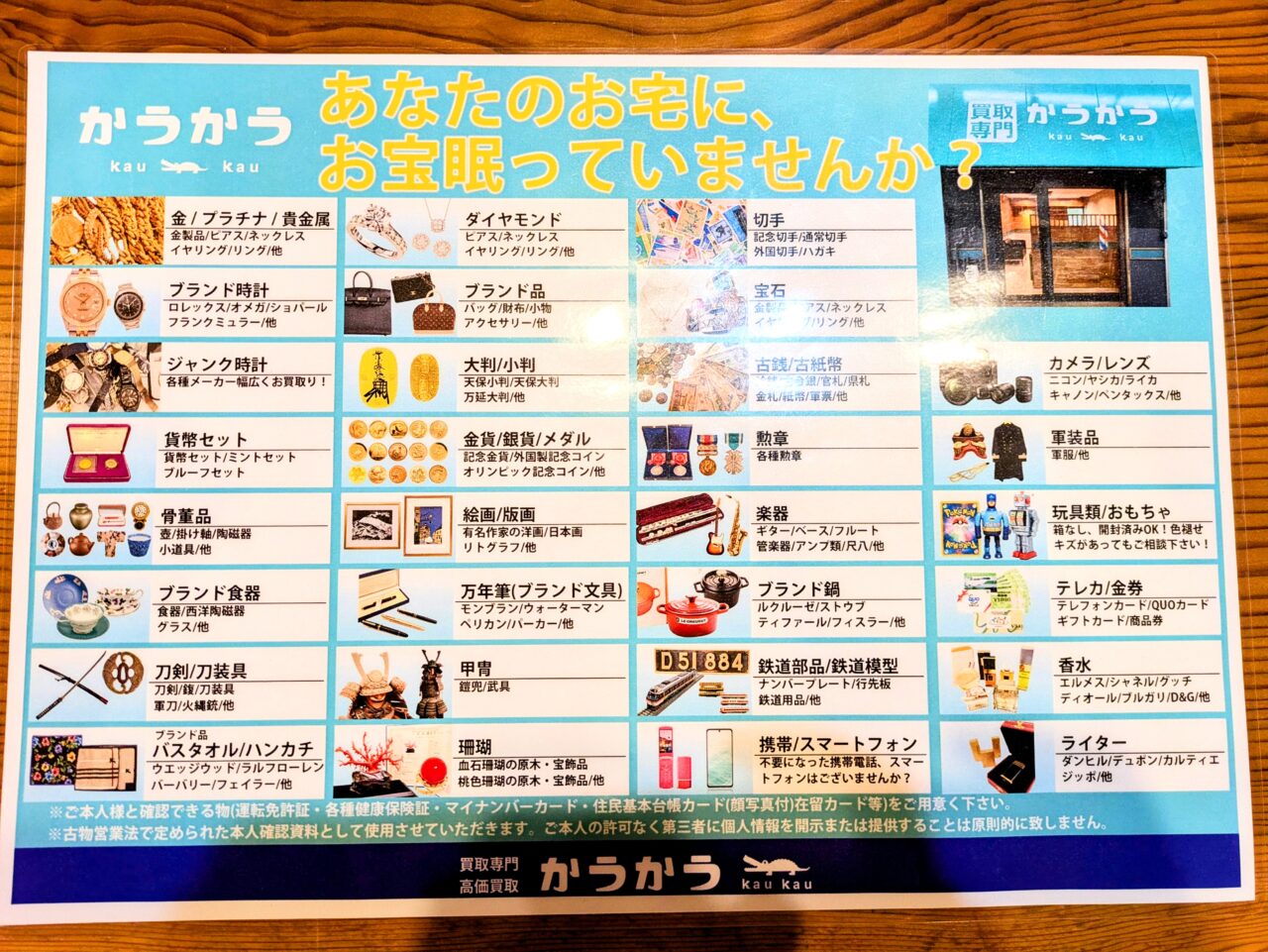 かうかう岡町商店街　買取一覧